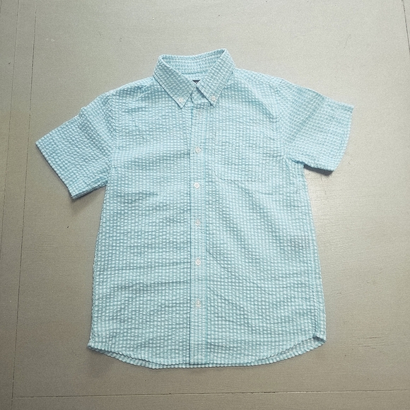 Boys Size 10 E• land Seersucker Short Sleeve Button Down - Picture 9 of 9